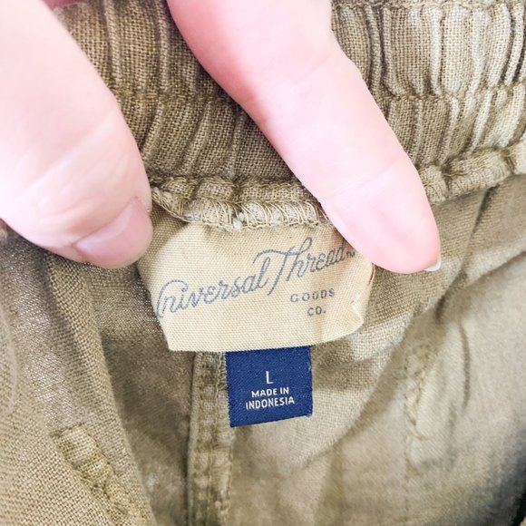 Universal Thread green linen drawstring shorts L - Picture 4 of 6